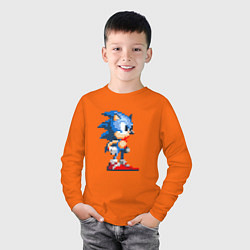 Лонгслив хлопковый детский Sonic, цвет: оранжевый — фото 2