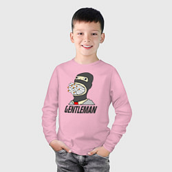 Лонгслив хлопковый детский Gentleman, цвет: светло-розовый — фото 2