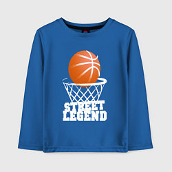 Лонгслив хлопковый детский Баскетбол, цвет: синий