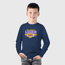 Лонгслив хлопковый детский Los Angeles Lakers, цвет: тёмно-синий — фото 2