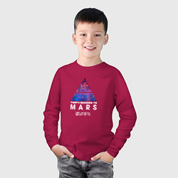 Лонгслив хлопковый детский 30 STM: cosmos, цвет: маджента — фото 2