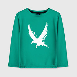 Лонгслив хлопковый детский Белый ворон, цвет: зеленый