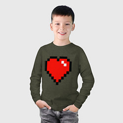 Лонгслив хлопковый детский Minecraft Lover, цвет: меланж-хаки — фото 2