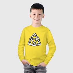 Лонгслив хлопковый детский Зачарованные: символ, цвет: желтый — фото 2