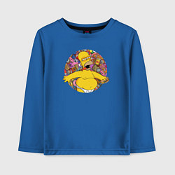 Лонгслив хлопковый детский Гомер в раю, цвет: синий
