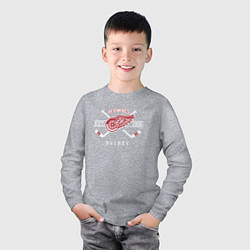 Лонгслив хлопковый детский Detroit Red Wings: Est.1926, цвет: меланж — фото 2