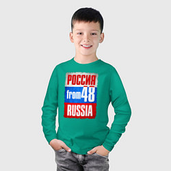 Лонгслив хлопковый детский Russia: from 48, цвет: зеленый — фото 2