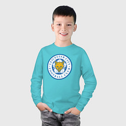 Лонгслив хлопковый детский Leicester City FC, цвет: бирюзовый — фото 2