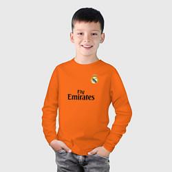 Лонгслив хлопковый детский Real Madrid: Fly Emirates, цвет: оранжевый — фото 2