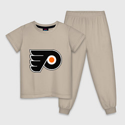 Пижама хлопковая детская Philadelphia Flyers, цвет: миндальный