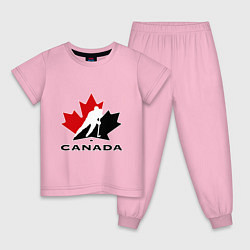 Пижама хлопковая детская Canada, цвет: светло-розовый