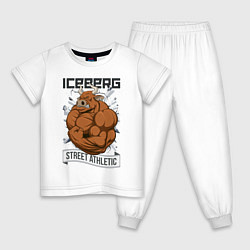 Пижама хлопковая детская Iceberg: Street Athletic, цвет: белый