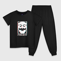 Пижама хлопковая детская F society, цвет: черный