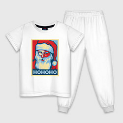Пижама хлопковая детская Santa HOHOHO, цвет: белый