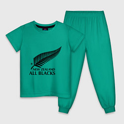 Пижама хлопковая детская New Zeland: All blacks, цвет: зеленый