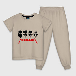 Пижама хлопковая детская Metallica (Лица), цвет: миндальный