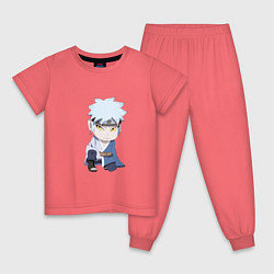 Пижама хлопковая детская Мицуки, цвет: коралловый