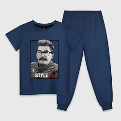 Пижама хлопковая детская Stalin: Style in, цвет: тёмно-синий