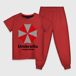 Пижама хлопковая детская Umbrella corporation, цвет: красный