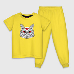 Пижама хлопковая детская Owl: Twin Peaks, цвет: желтый