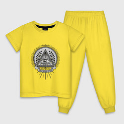 Пижама хлопковая детская Новый Мировой Порядок, цвет: желтый