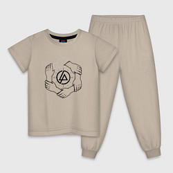 Пижама хлопковая детская Linkin Park: Brotherhood, цвет: миндальный