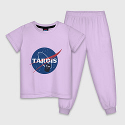 Пижама хлопковая детская Tardis NASA цвета лаванда — фото 1
