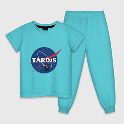 Пижама хлопковая детская Tardis NASA, цвет: бирюзовый