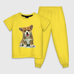 Пижама хлопковая детская Песик коржик, цвет: желтый