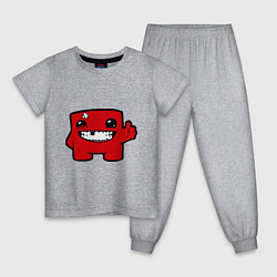 Пижама хлопковая детская Super Meat Boy, цвет: меланж