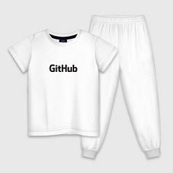 Пижама хлопковая детская GitHubWhite, цвет: белый