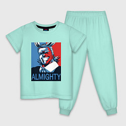 Пижама хлопковая детская Моя геройская академия, цвет: мятный