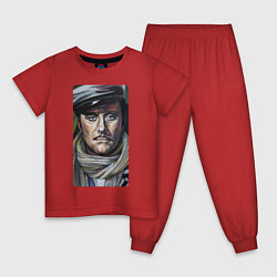 Пижама хлопковая детская Остап Бендер: портрет, цвет: красный