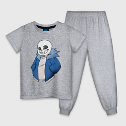 Пижама хлопковая детская Sans, цвет: меланж