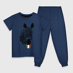 Пижама хлопковая детская Juventus Zebra, цвет: тёмно-синий