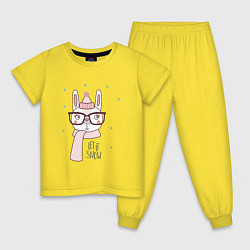 Пижама хлопковая детская Милый зайка, цвет: желтый