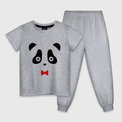 Пижама хлопковая детская Панда (мужская), цвет: меланж