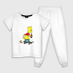 Пижама хлопковая детская Bart Simpson, цвет: белый