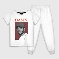 Пижама хлопковая детская Kendrick Lamar: DAMN, цвет: белый