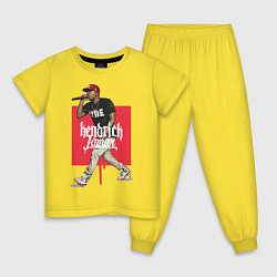 Пижама хлопковая детская Kendrick Lamar, цвет: желтый
