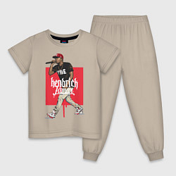 Пижама хлопковая детская Kendrick Lamar, цвет: миндальный