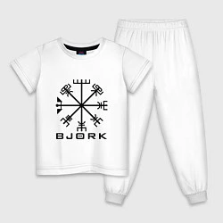 Пижама хлопковая детская Bjork Rune, цвет: белый