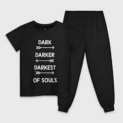 Пижама хлопковая детская Darkest of Souls, цвет: черный