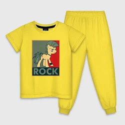 Пижама хлопковая детская Rock Pony, цвет: желтый