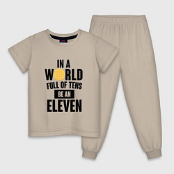 Пижама хлопковая детская Be A Eleven, цвет: миндальный