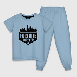 Пижама хлопковая детская Fortnite Forever, цвет: мягкое небо