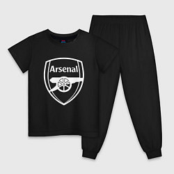 Пижама хлопковая детская FC Arsenal, цвет: черный