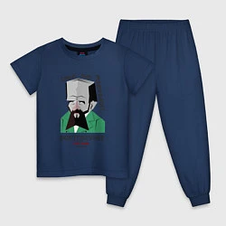 Пижама хлопковая детская Dostoevsky Crime, цвет: тёмно-синий