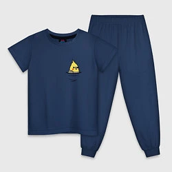 Пижама хлопковая детская Попугай в кармане, цвет: тёмно-синий