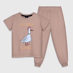Пижама хлопковая детская GUSSI GANG, цвет: пыльно-розовый